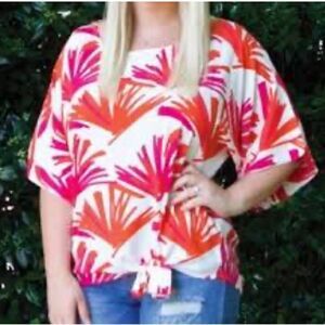 Mary Square Kelly Anne Jive Front Tie Blouse Size XL